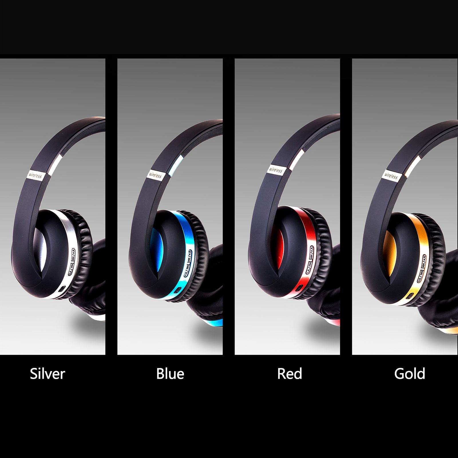 MH4 Head-mounted BT5.0 Wireless Headset with Microphone HiFi Stereo Sound Button Operation FM Function