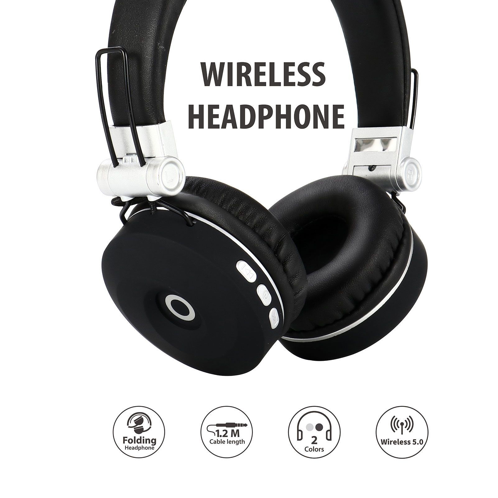 MH9 Head-mounted BT5.0 Wireless Headset Foldable Stereo Sound Button Operation with TF FM Function