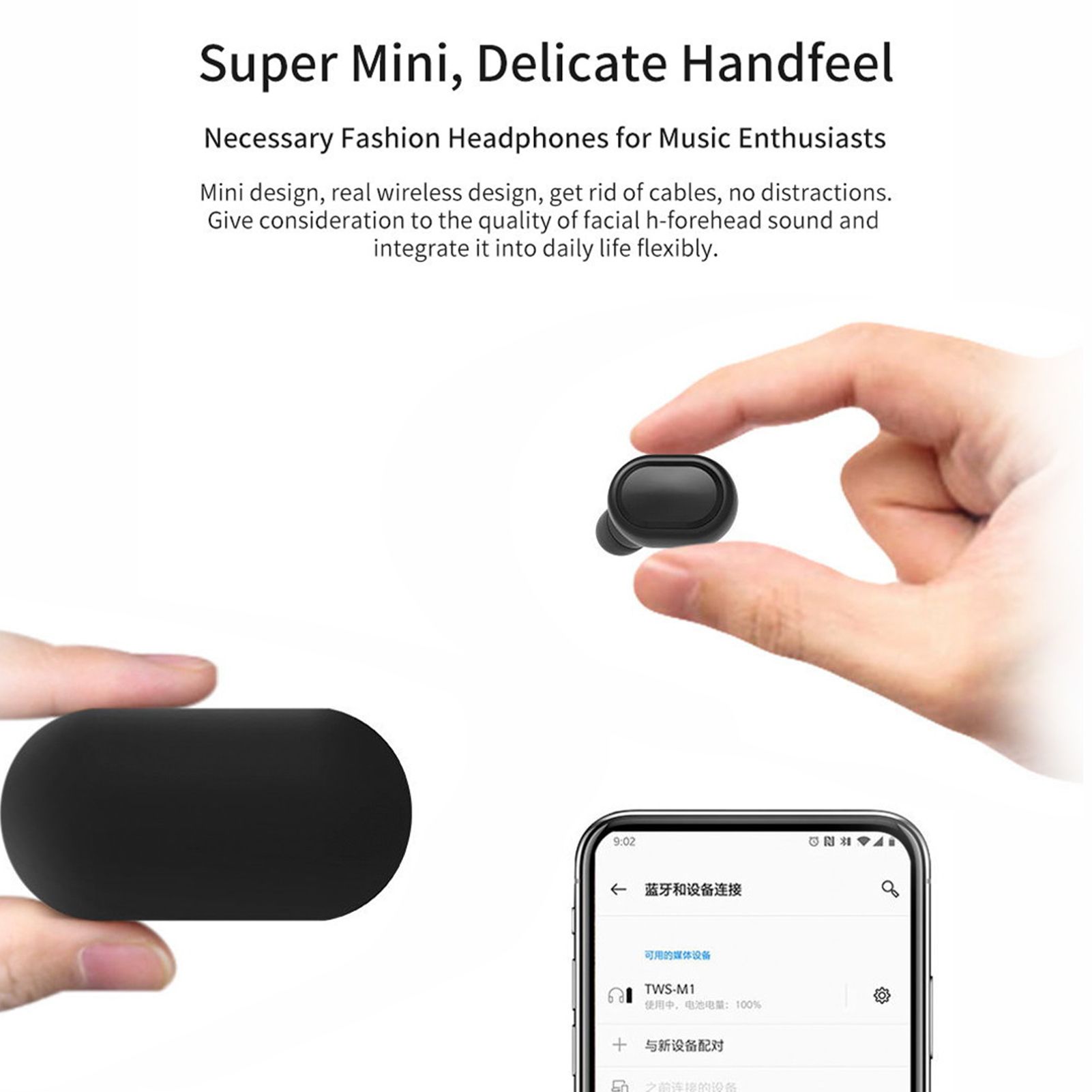 5.0BT Earphone Earplugs Type Threadless Multifunctional Rechargeable Key Earphone Intelligent Noise Reduction Sport BT Earphone