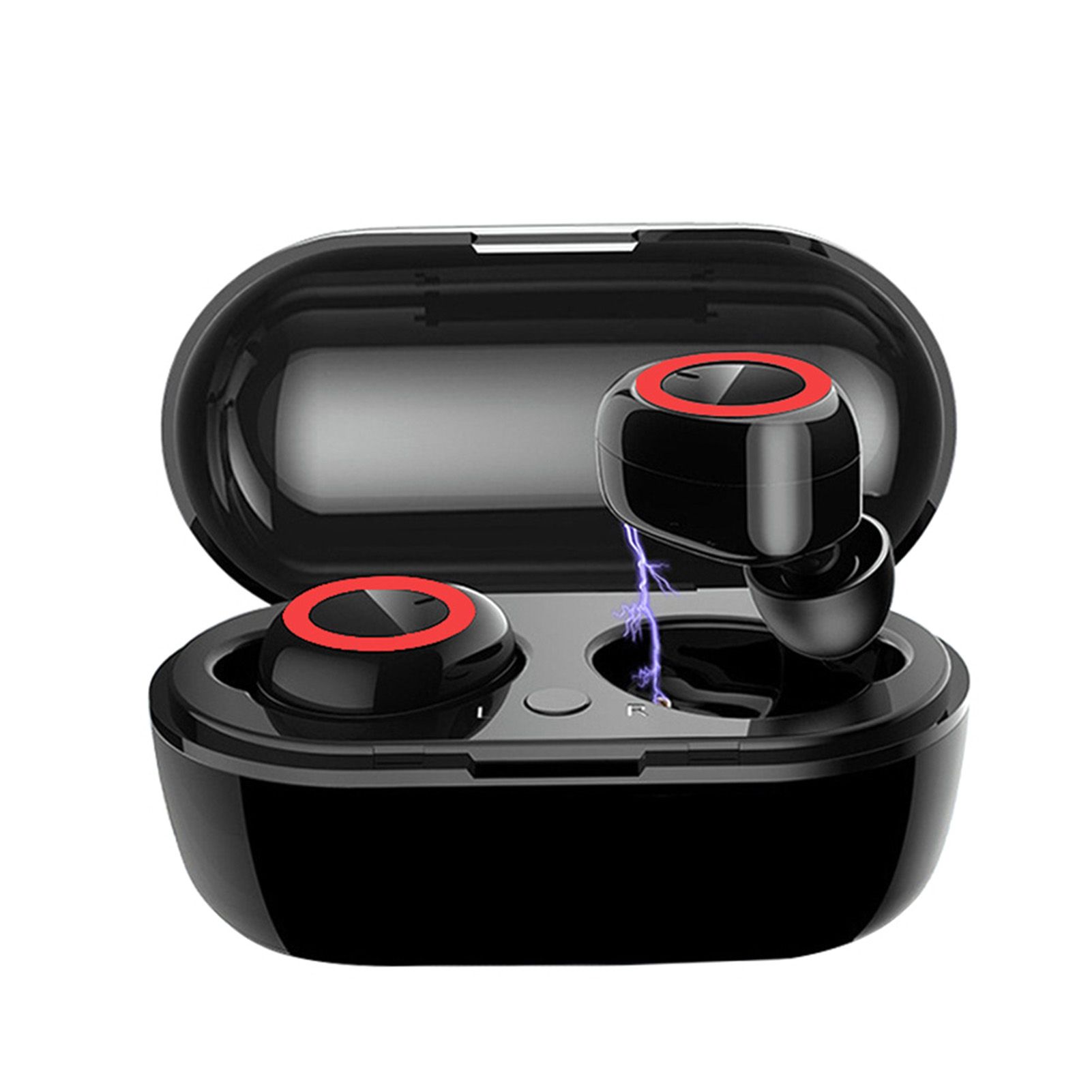 True Wirelessly Stereo BT Earphone Intelligent Noise Reduction High Clear Sound Quality Headset Waterproof Sweatproof Mini Sports Headphones with 450mAh Charging-Box