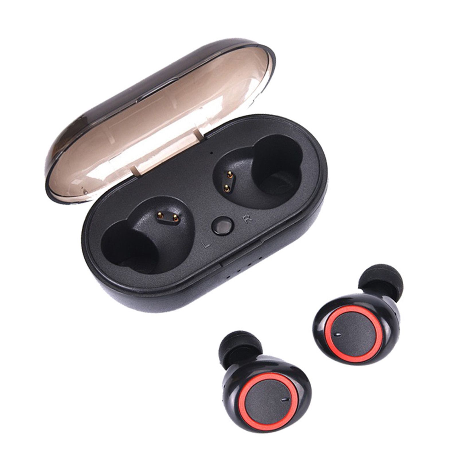 True Wirelessly Stereo BT Earphone Intelligent Noise Reduction High Clear Sound Quality Headset Waterproof Sweatproof Mini Sports Headphones with 450mAh Charging-Box
