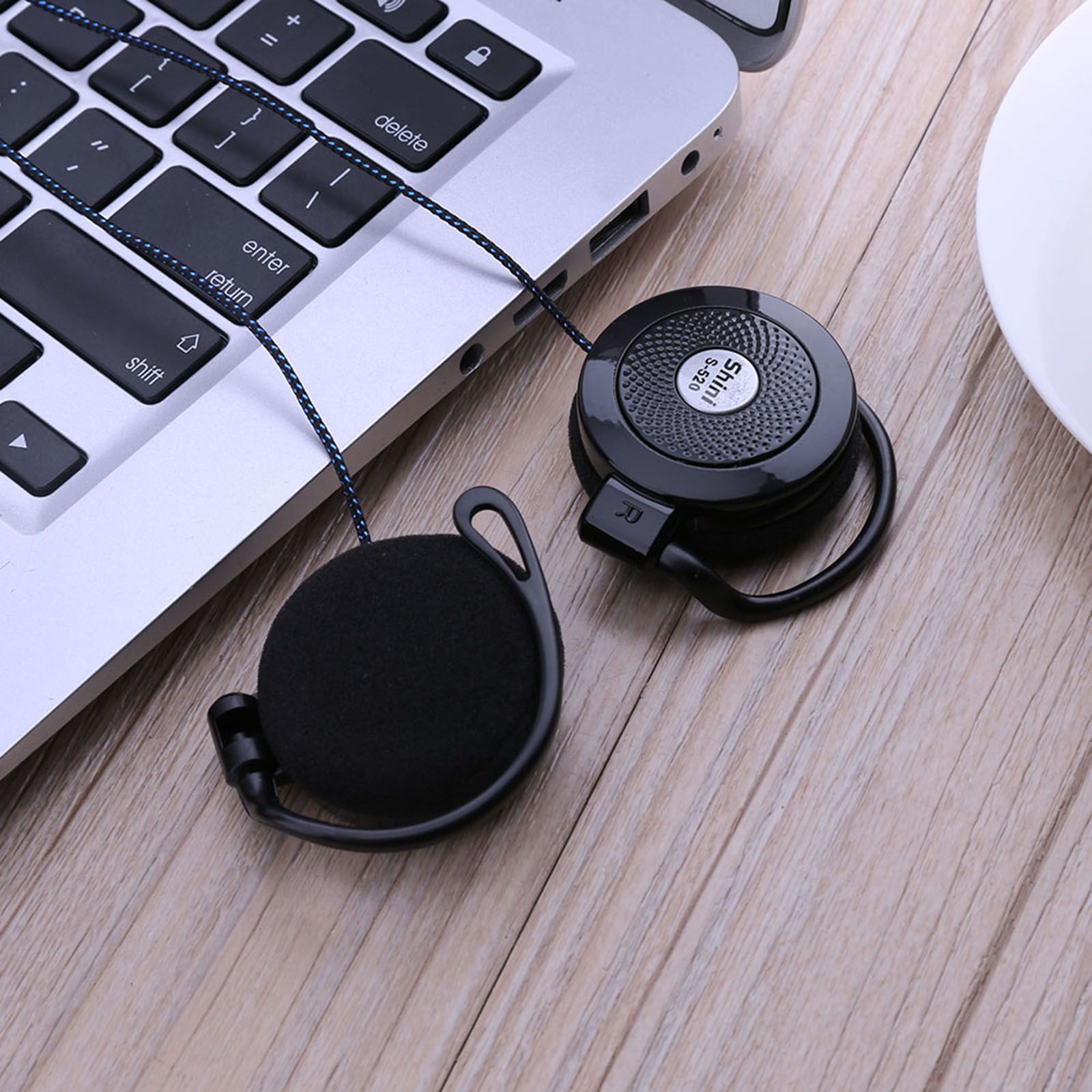 SHINI S520 3.5mm Wired Headset Ear Hook Headsets Stereo Game Sports Headphone with Mic for Phone