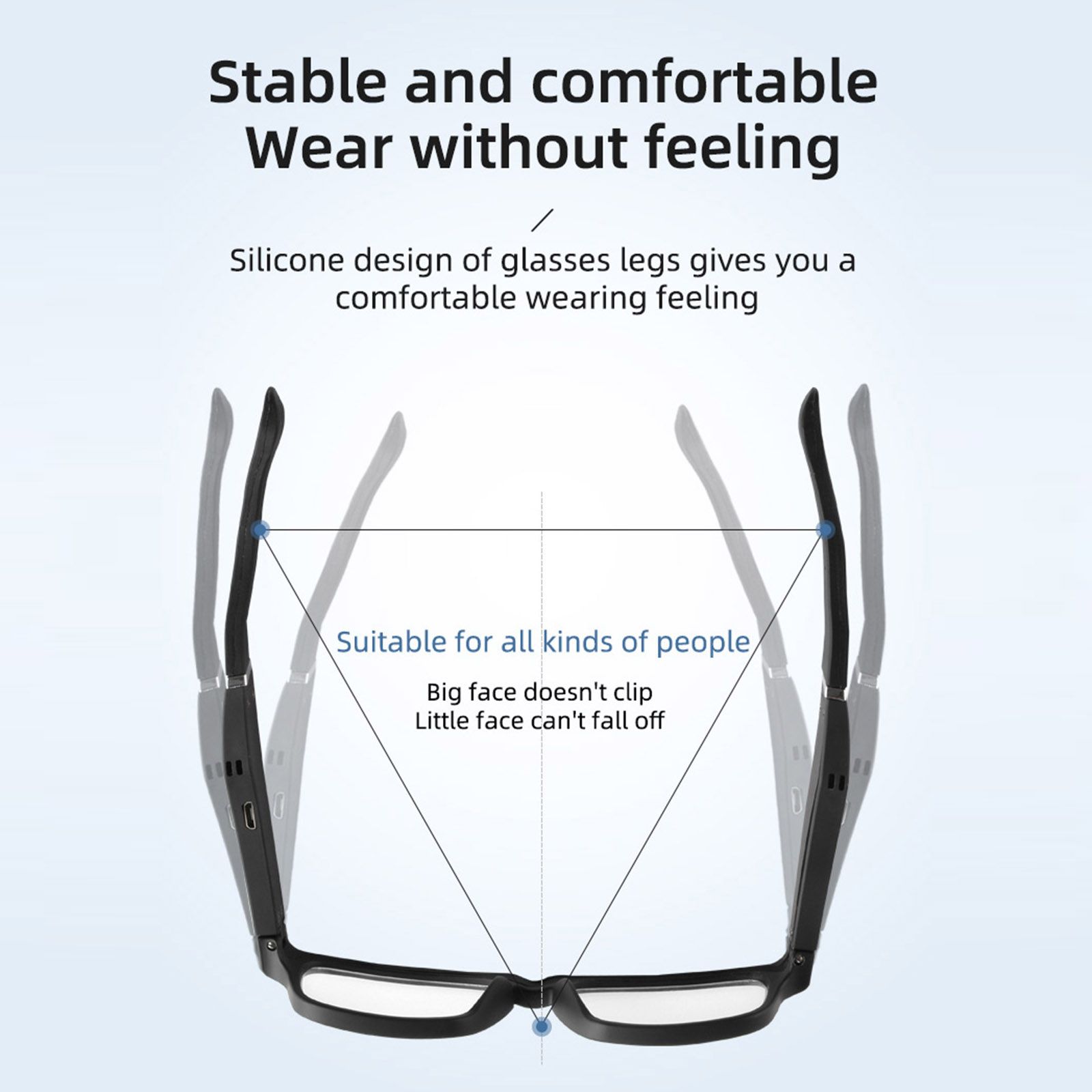 K4 Smart Bluetooth Sunglasses Wireless Bluetooth Open Ear Headset Phone Call Play Music Wireless Audio Glasses One-click Control Built-in Mic for Men Women Compatible with Smart Phones