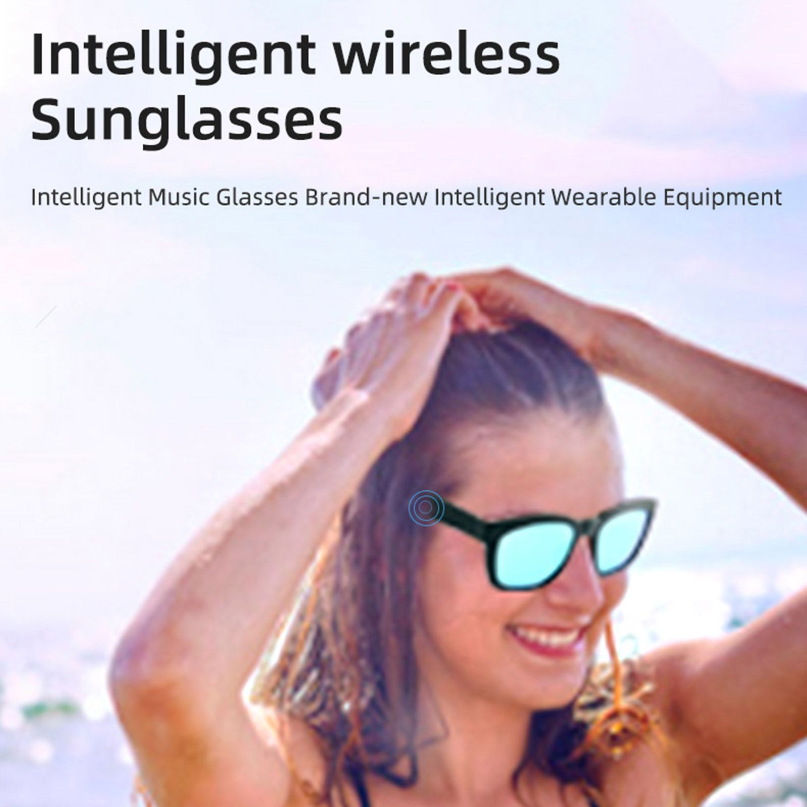 K4 Smart Bluetooth Sunglasses Wireless Bluetooth Open Ear Headset Phone Call Play Music Wireless Audio Glasses One-click Control Built-in Mic for Men Women Compatible with Smart Phones