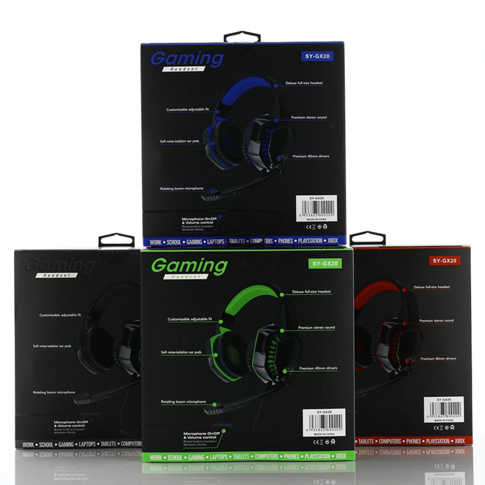 SY-GX20 Wired Headset On Ear Headphones with 3.5mm Audio Jack & with Mic Volume Control Over Ear Noise Cancelling Gamer Headphones Gaming Earphone for Cellphones Laptop Computer Games Tablet