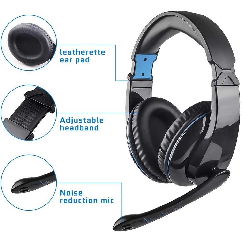 SY-GX20 Wired Headset On Ear Headphones with 3.5mm Audio Jack & with Mic Volume Control Over Ear Noise Cancelling Gamer Headphones Gaming Earphone for Cellphones Laptop Computer Games Tablet