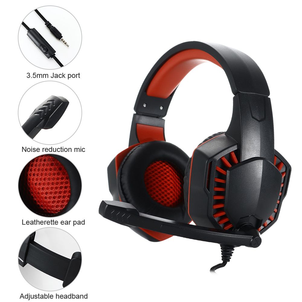 SY-GX20 Wired Headset On Ear Headphones with 3.5mm Audio Jack & with Mic Volume Control Over Ear Noise Cancelling Gamer Headphones Gaming Earphone for Cellphones Laptop Computer Games Tablet