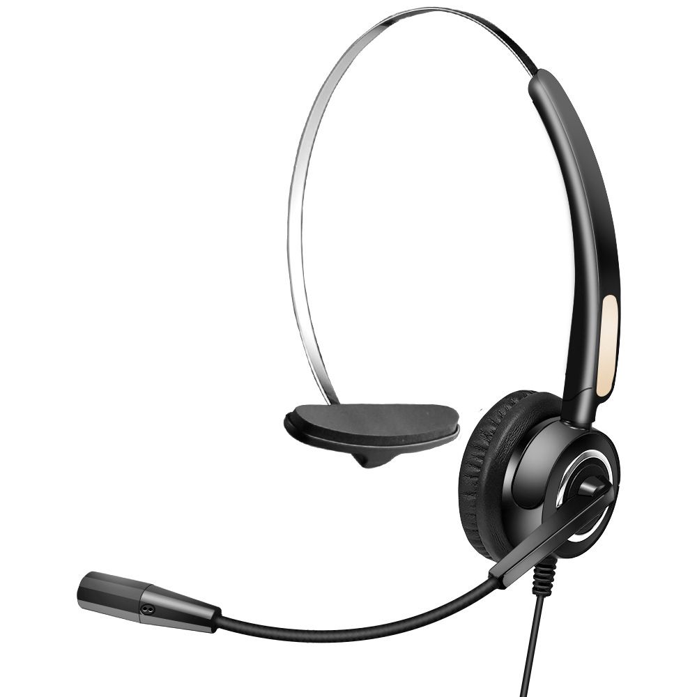 Communication Headset Upgrade Directional Noise-canceling Headphones 330°Adjustable Ear Plate Leather Earmuffs The USB Connector