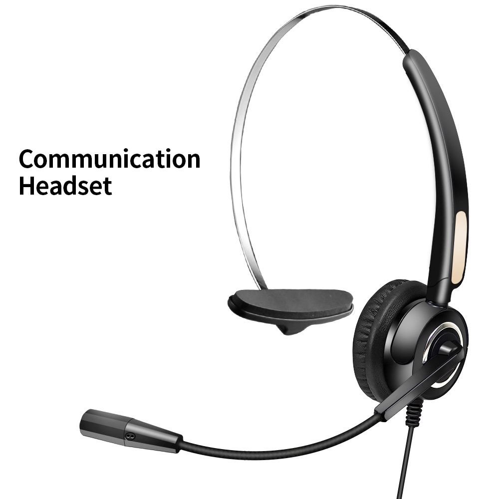 Communication Headset Upgrade Directional Noise-canceling Headphones 330°Adjustable Ear Plate Leather Earmuffs The USB Connector
