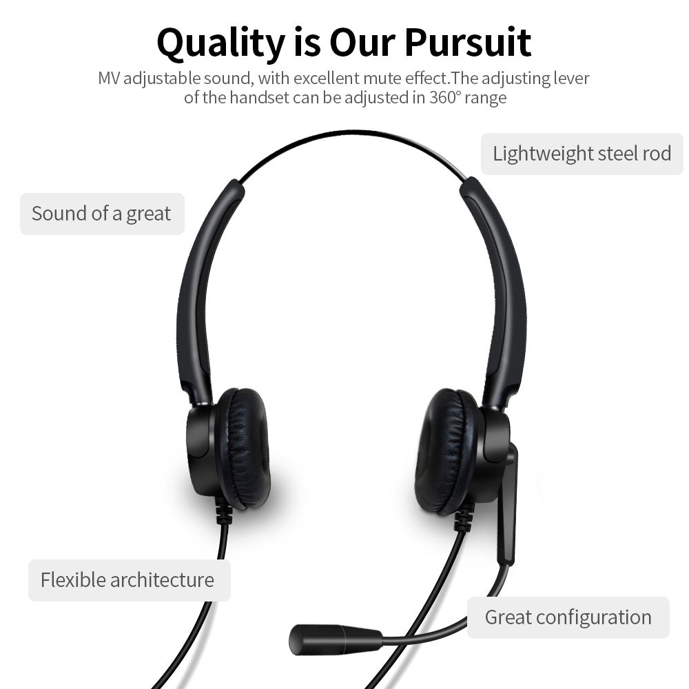 Communication Headset Lightweight Steel Rod Noise Resistant And Durable Compatibility Flexible Architecture The USB Connector