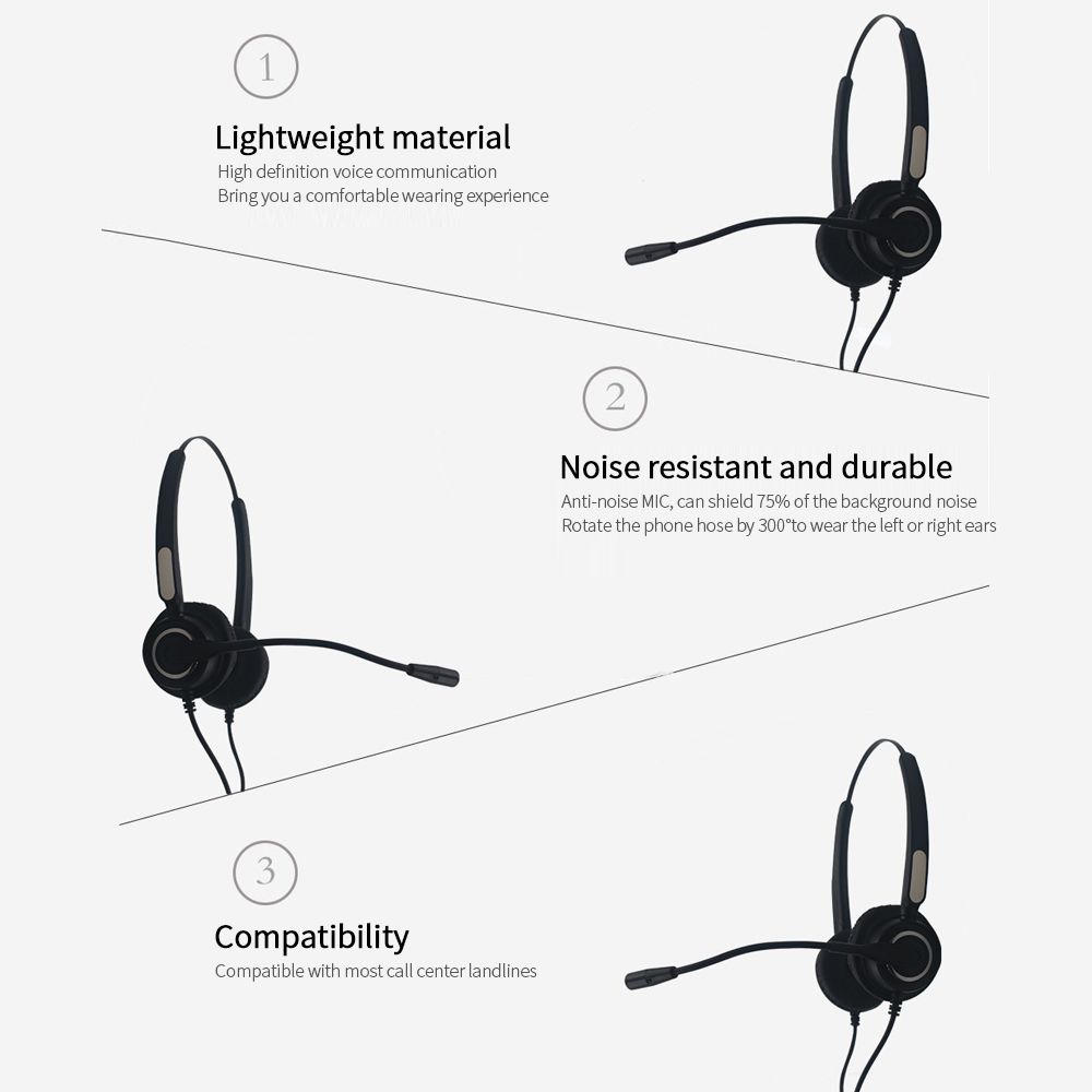 Communication Headset Lightweight Steel Rod Noise Resistant And Durable Compatibility Flexible Architecture The USB Connector