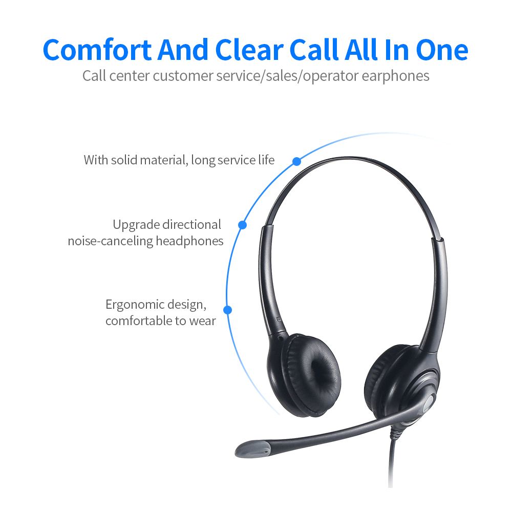 Communication Headset Noise - cancelling Hearing Protection Clear Call Convenient Solid Material Adjustable The 3.5MM Connector