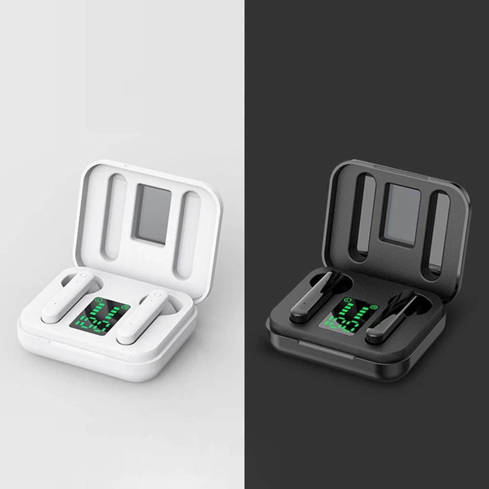 BT5.0 Wireless Headphone HiFi Sound Quality Wireless Earbuds with LED Display Screen Intelligent Touch Control Black
