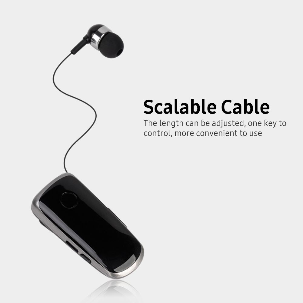 Portable Business BT Headphone Scalable Clip Type BT Noise Reduction Earphone with Incoming Call Vibration Function Blue
