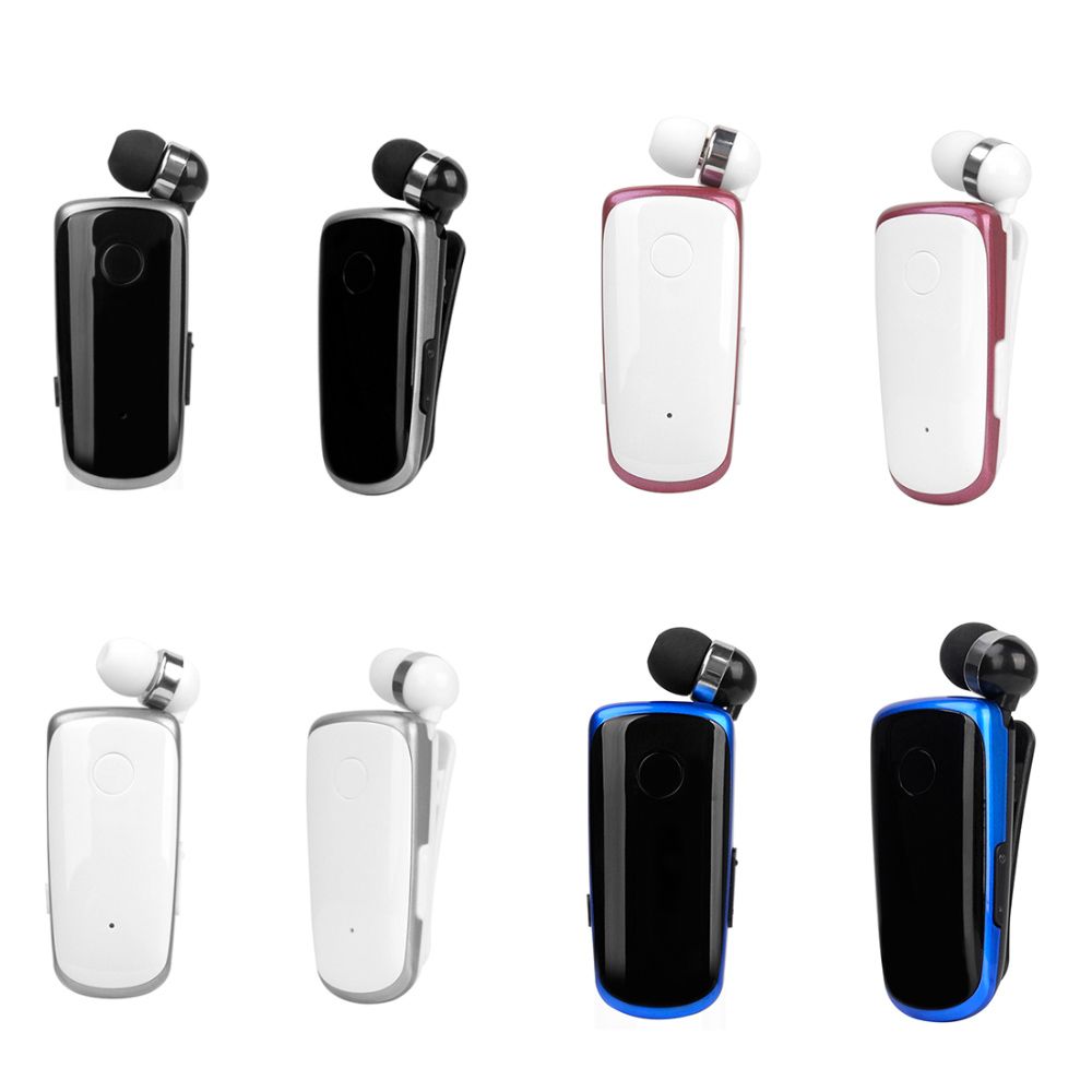 Portable Business BT Headphone Scalable Clip Type BT Noise Reduction Earphone with Incoming Call Vibration Function Blue