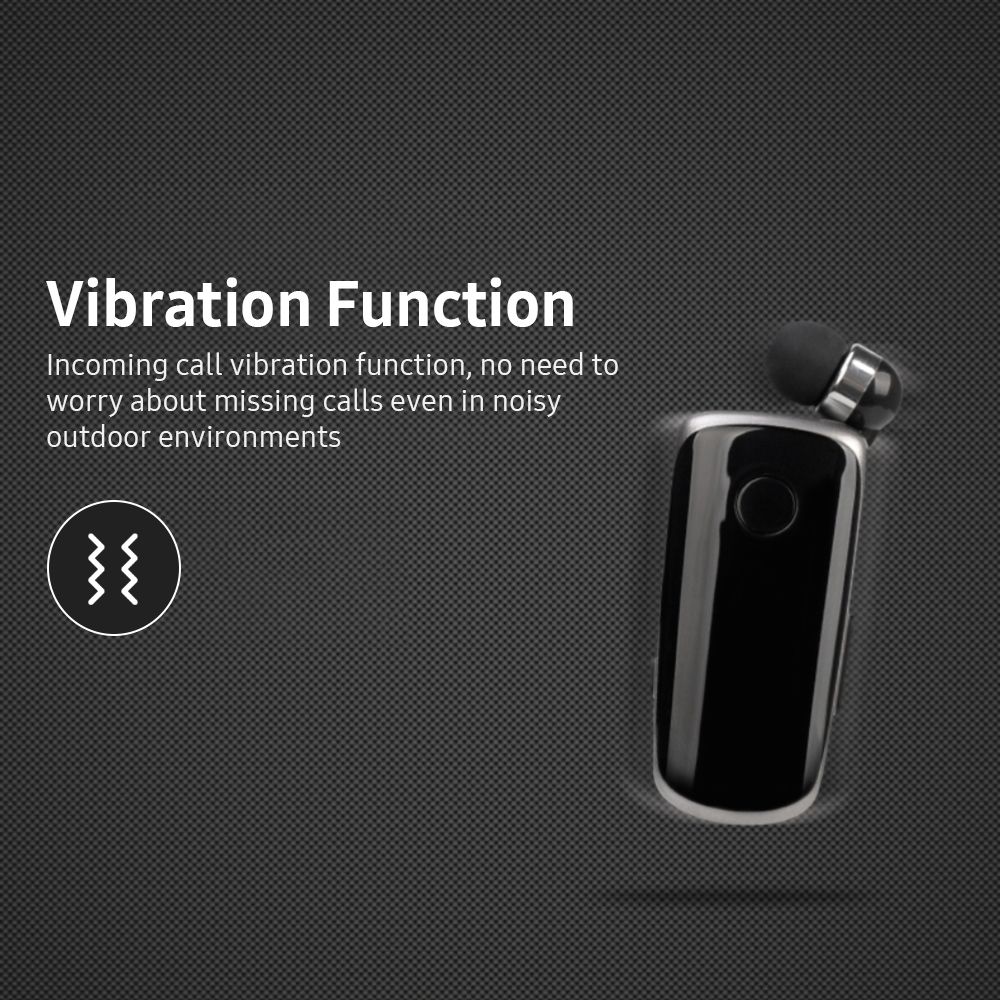 Portable Business BT Headphone Scalable Clip Type BT Noise Reduction Earphone with Incoming Call Vibration Function Blue
