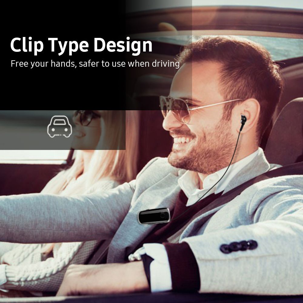 Portable Business BT Headphone Scalable Clip Type BT Noise Reduction Earphone with Incoming Call Vibration Function Blue