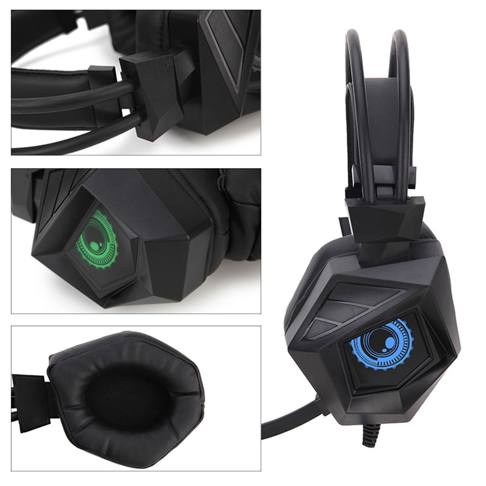 G15MV Wired Headset RGB Light On Ear Headphones with 3.5mm Audio Jack & with Mic Volume Control Over Ear Noise Cancelling Gamer Headphones Gaming Earphone for Cellphones Laptop Computer Games Tablet