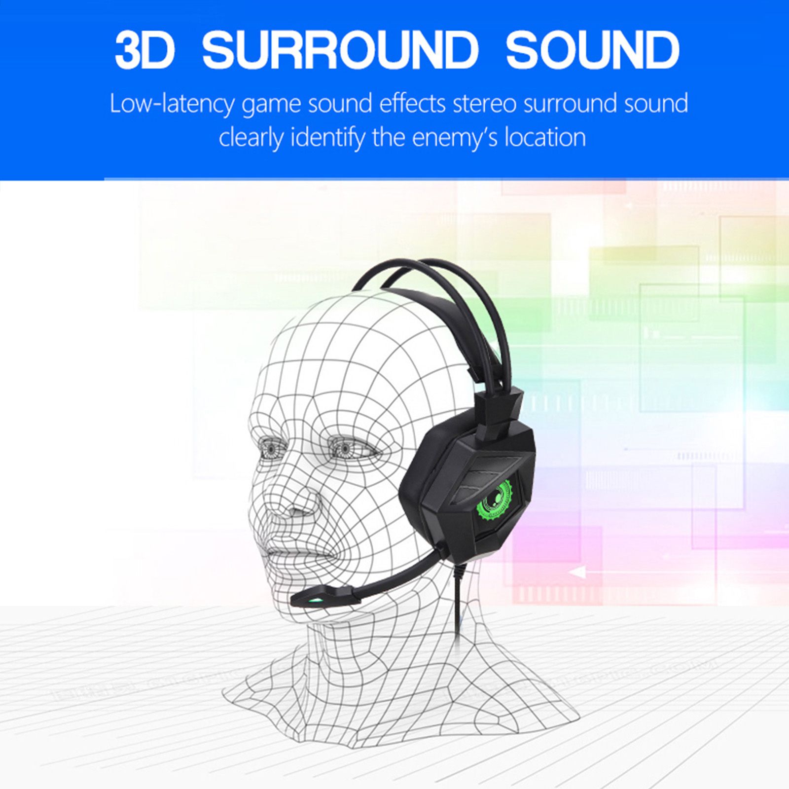 G15MV Wired Headset RGB Light On Ear Headphones with 3.5mm Audio Jack & with Mic Volume Control Over Ear Noise Cancelling Gamer Headphones Gaming Earphone for Cellphones Laptop Computer Games Tablet