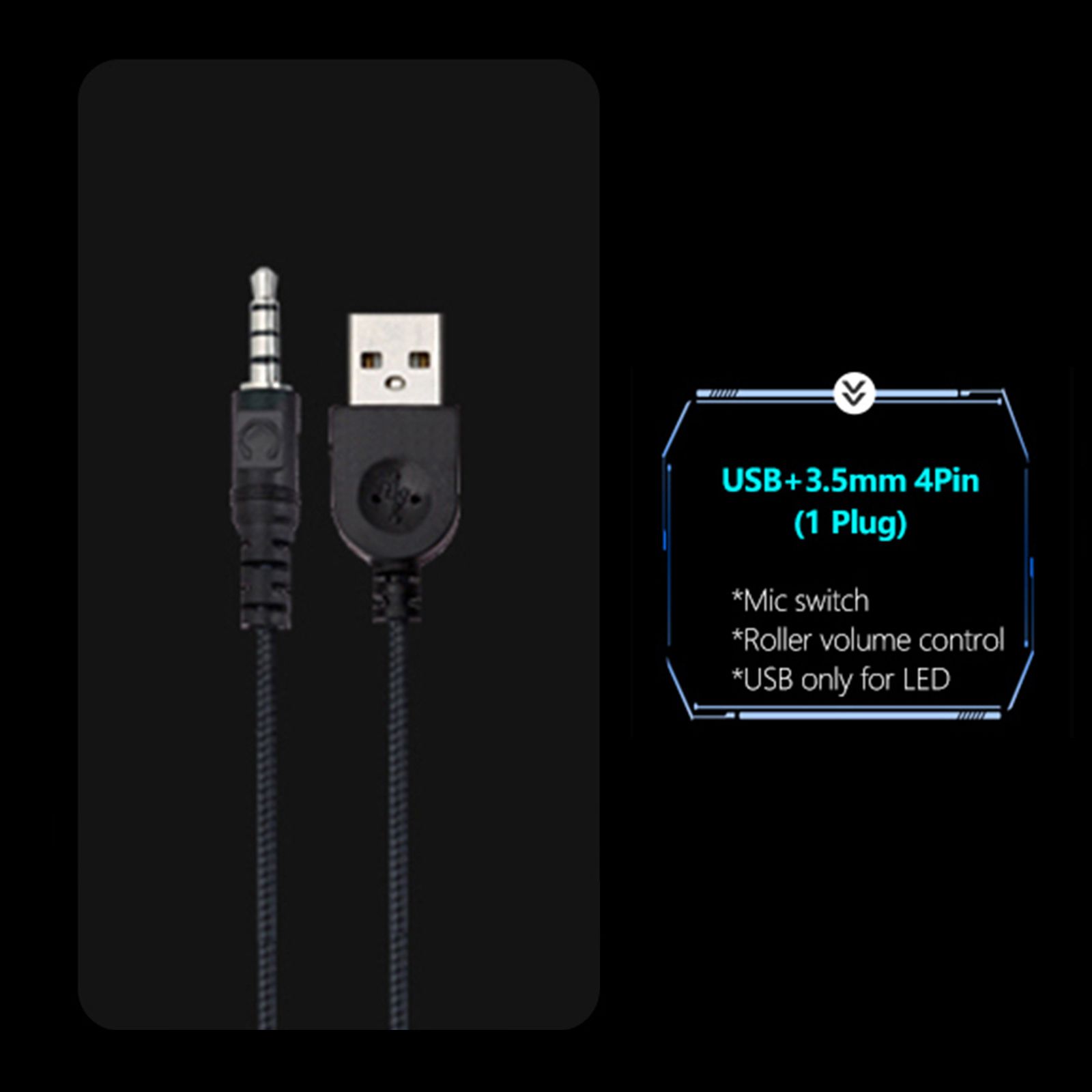 G15MV Wired Headset RGB Light On Ear Headphones with 3.5mm Audio Jack & with Mic Volume Control Over Ear Noise Cancelling Gamer Headphones Gaming Earphone for Cellphones Laptop Computer Games Tablet