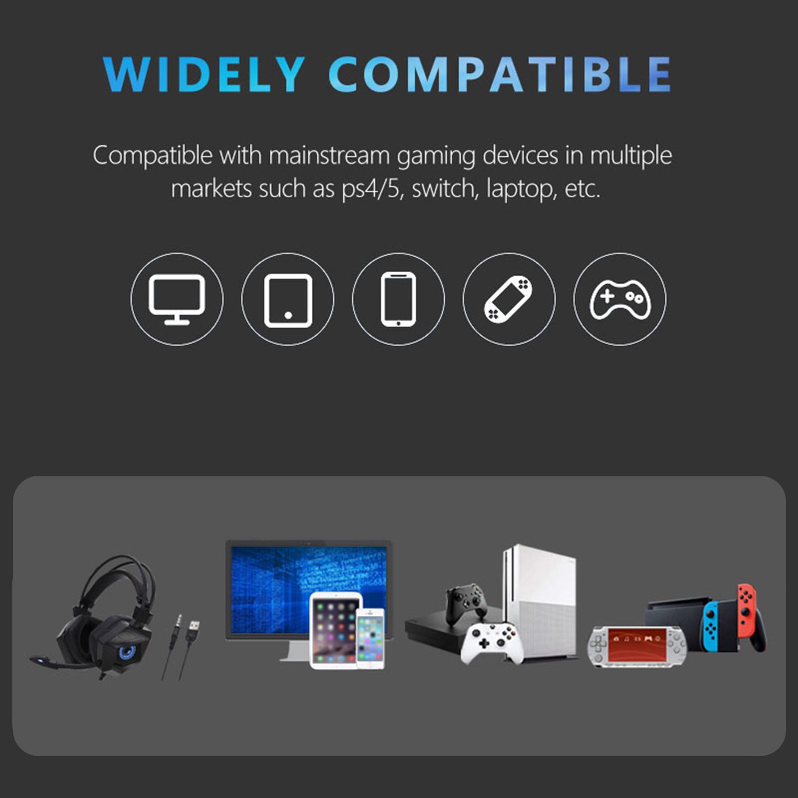 G15MV Wired Headset RGB Light On Ear Headphones with 3.5mm Audio Jack & with Mic Volume Control Over Ear Noise Cancelling Gamer Headphones Gaming Earphone for Cellphones Laptop Computer Games Tablet
