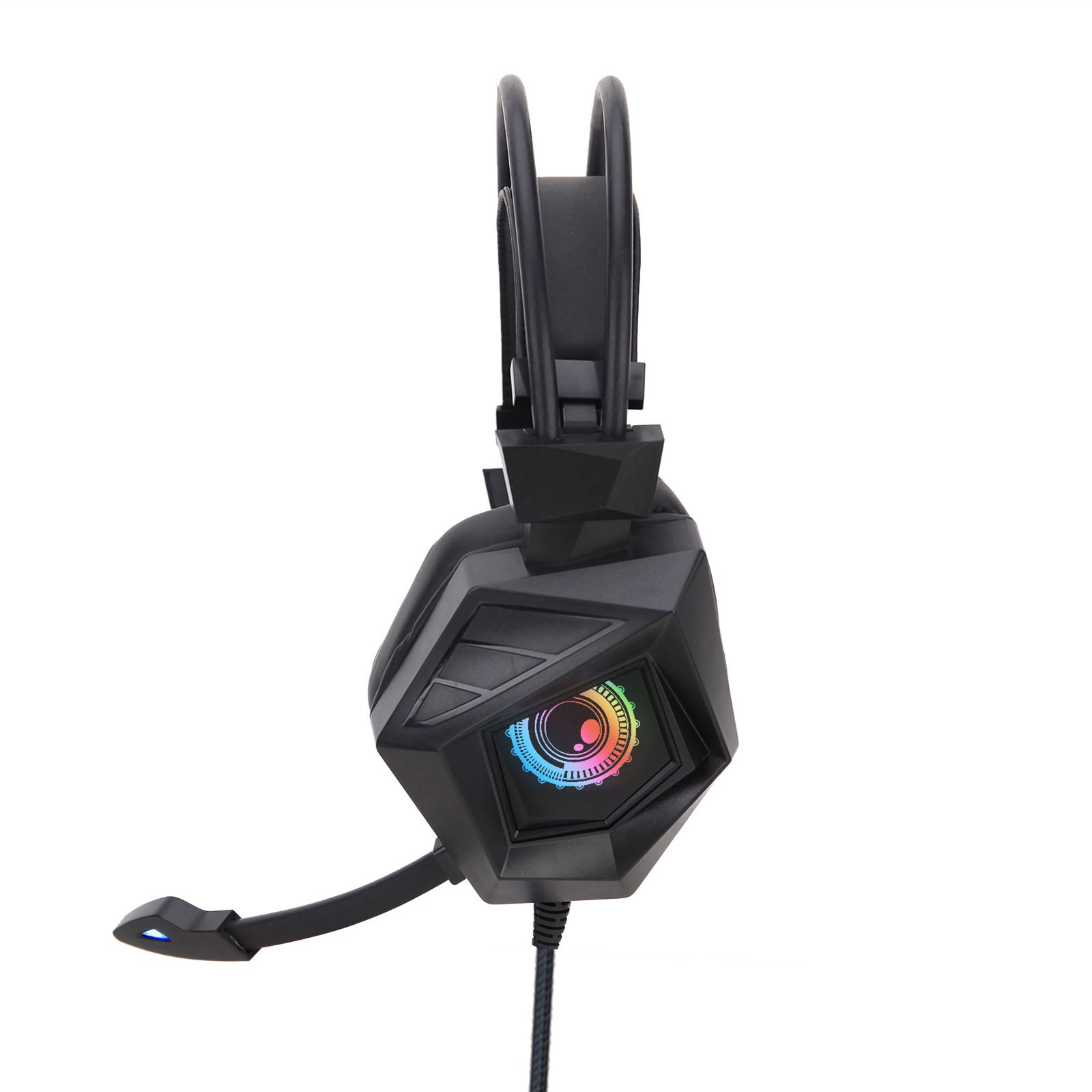 G15MV Wired Headset RGB Light On Ear Headphones with 3.5mm Audio Jack & with Mic Volume Control Over Ear Noise Cancelling Gamer Headphones Gaming Earphone for Cellphones Laptop Computer Games Tablet