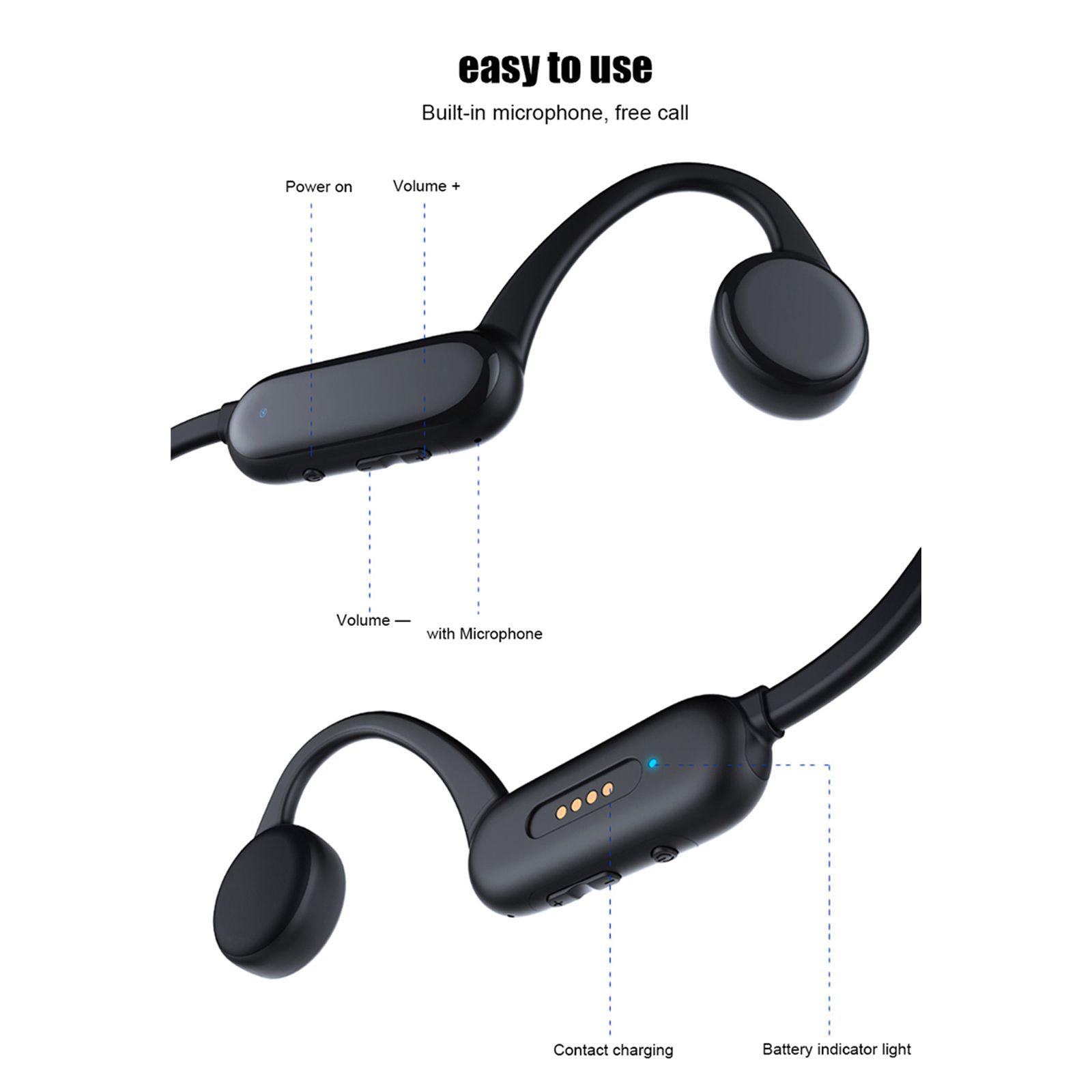 X18 Pro Bone Conduction Headphones 8GB MP3 Player Wireless BT5.0 Earphone IPX8 Waterproof Swimming Sports Headset Hands-free with Microphone