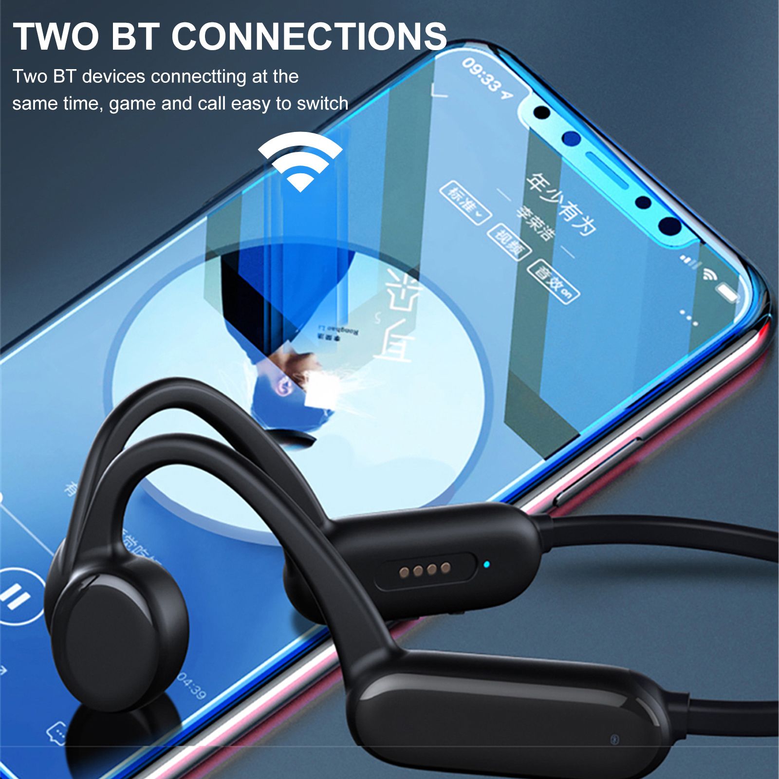 X18 Pro Bone Conduction Headphones 8GB MP3 Player Wireless BT5.0 Earphone IPX8 Waterproof Swimming Sports Headset Hands-free with Microphone