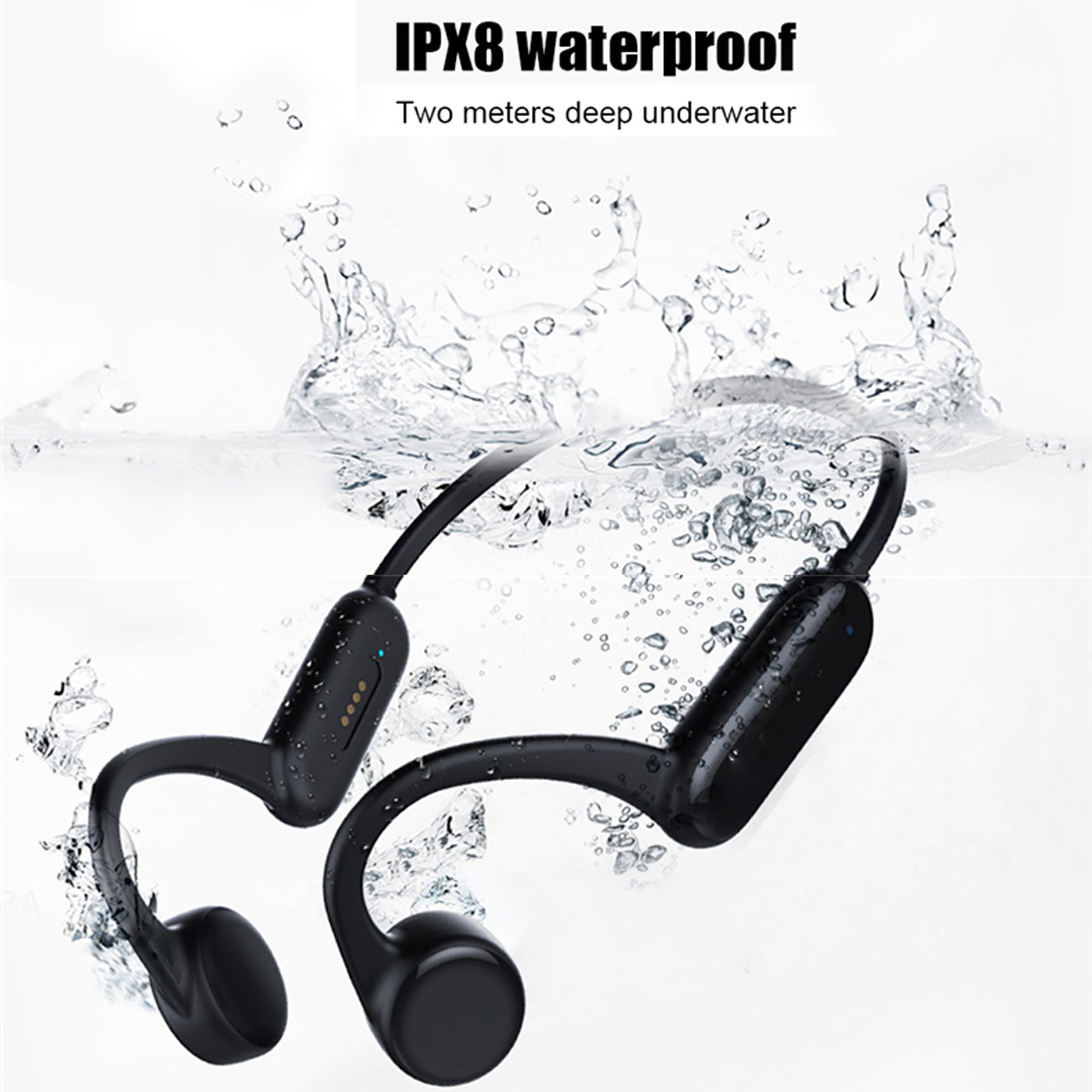 X18 Pro Bone Conduction Headphones 8GB MP3 Player Wireless BT5.0 Earphone IPX8 Waterproof Swimming Sports Headset Hands-free with Microphone