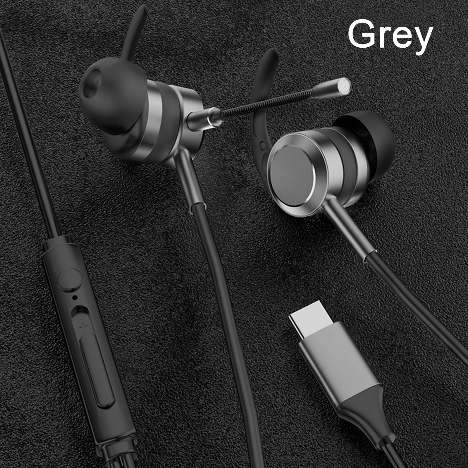 AK-P10 3.5mm In-Ear Gamer Headphones Dual Microphone Bass Metal Wired Gaming Earphones with Mic In-Ear Headset