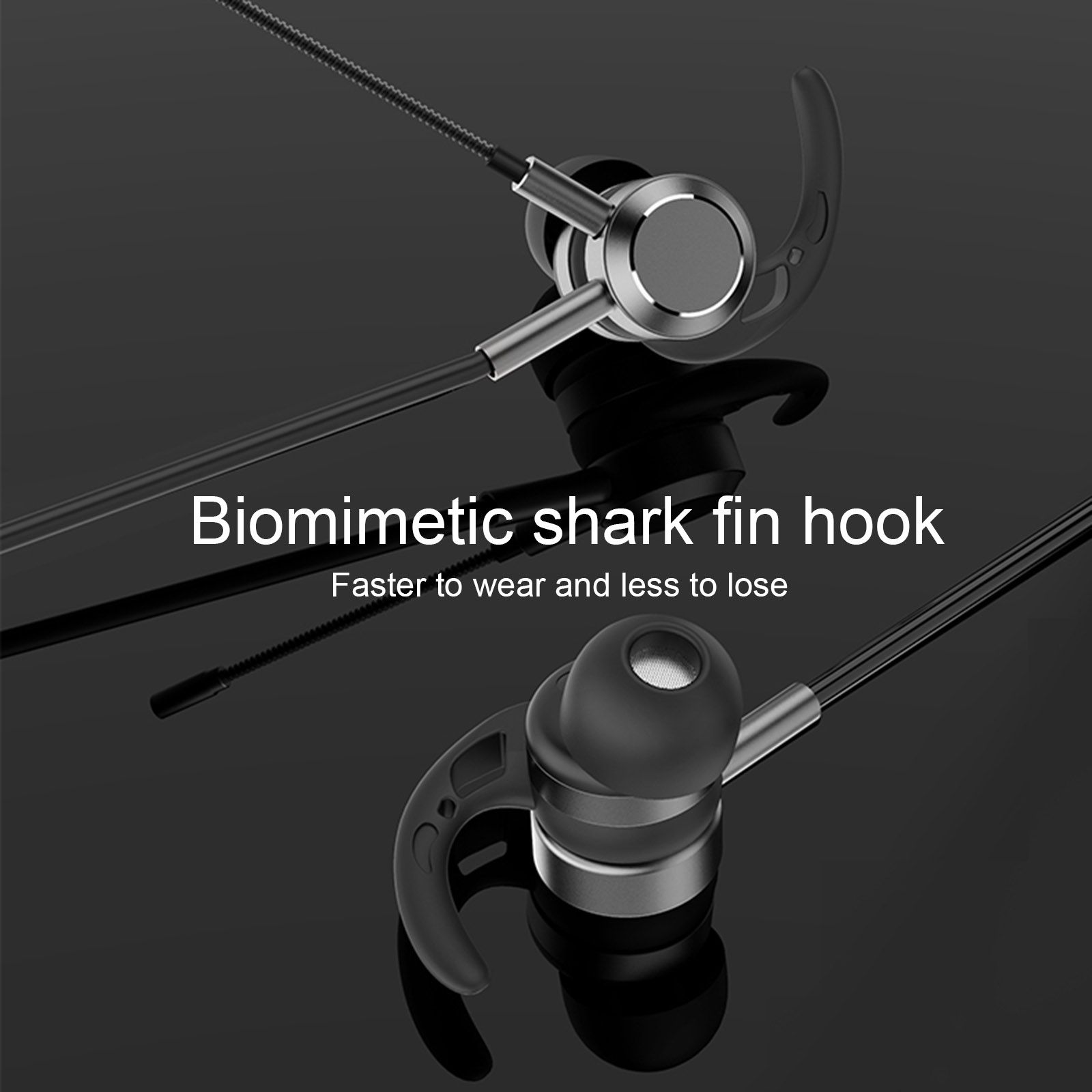 AK-P10 3.5mm In-Ear Gamer Headphones Dual Microphone Bass Metal Wired Gaming Earphones with Mic In-Ear Headset