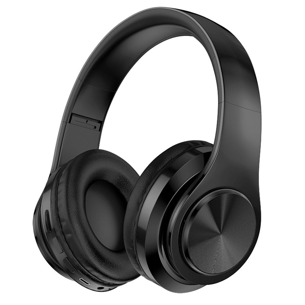 Foldable BT 5.0 Headset Wireless&Wired Headset with Breathing Light Support TF Card Playing Stretchable Headband, Black