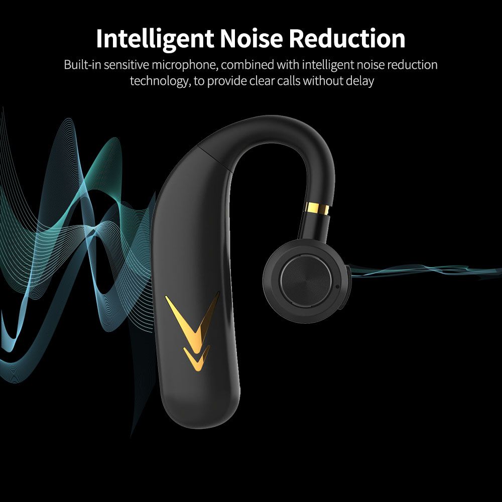 J6 Wireless BT Headphone Single Ear Business Music Earbud BT5.1 Chip Comfortable to Wear Long Endurance Time Black&Silver