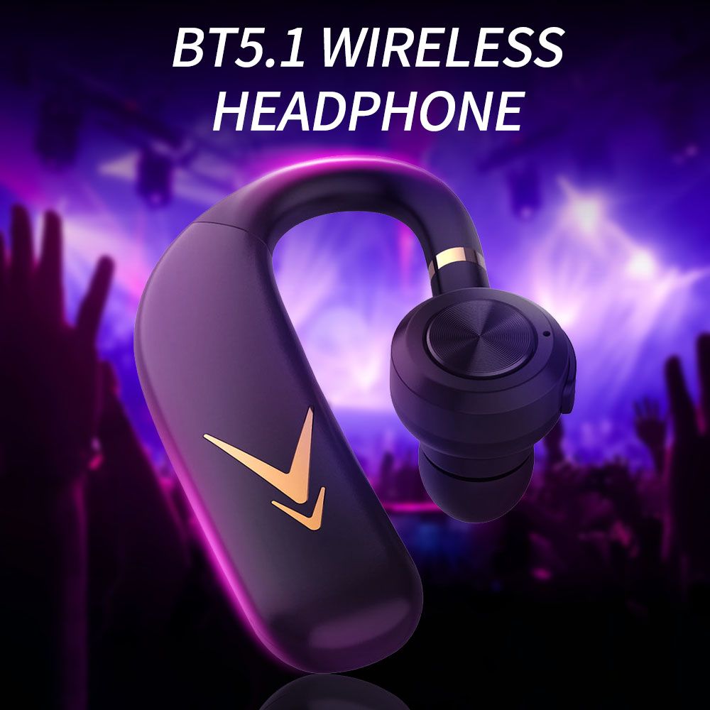 J6 Wireless BT Headphone Single Ear Business Music Earbud BT5.1 Chip Comfortable to Wear Long Endurance Time Black&Silver