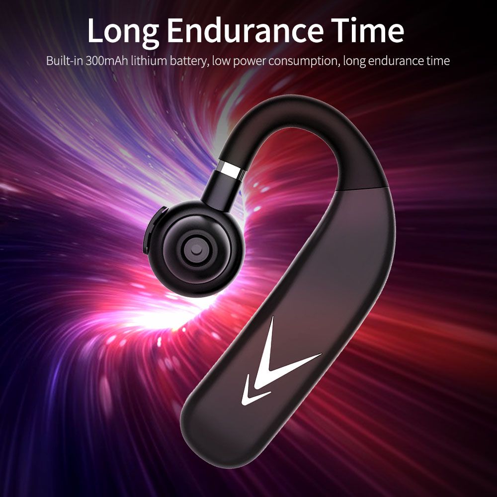 J6 Wireless BT Headphone Single Ear Business Music Earbud BT5.1 Chip Comfortable to Wear Long Endurance Time Black&Silver
