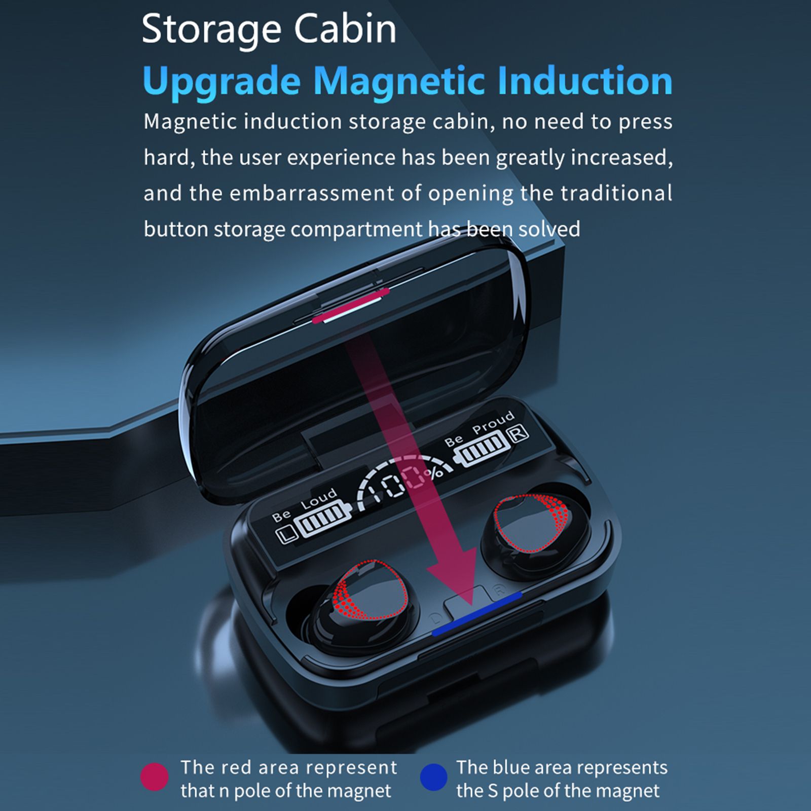 M10A True Wireless Earphone BT 5.1 Mini Headsets Sport Earbuds LED Display HD Call with Mic USB Output Power Bank