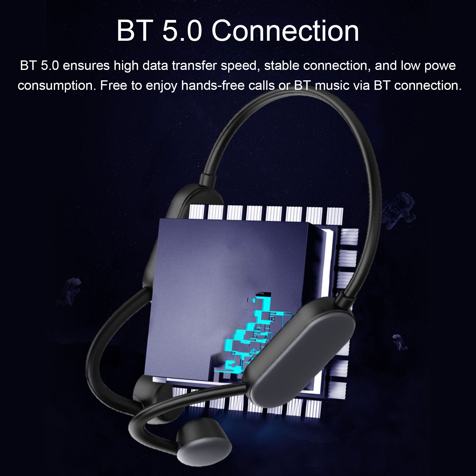 Q50 Bone Conduction Headphones 8GB MP3 Player IPX8 Waterproof Swimming Sports Headset Wireless BT5.0 Earphone Hands-free with Microphone