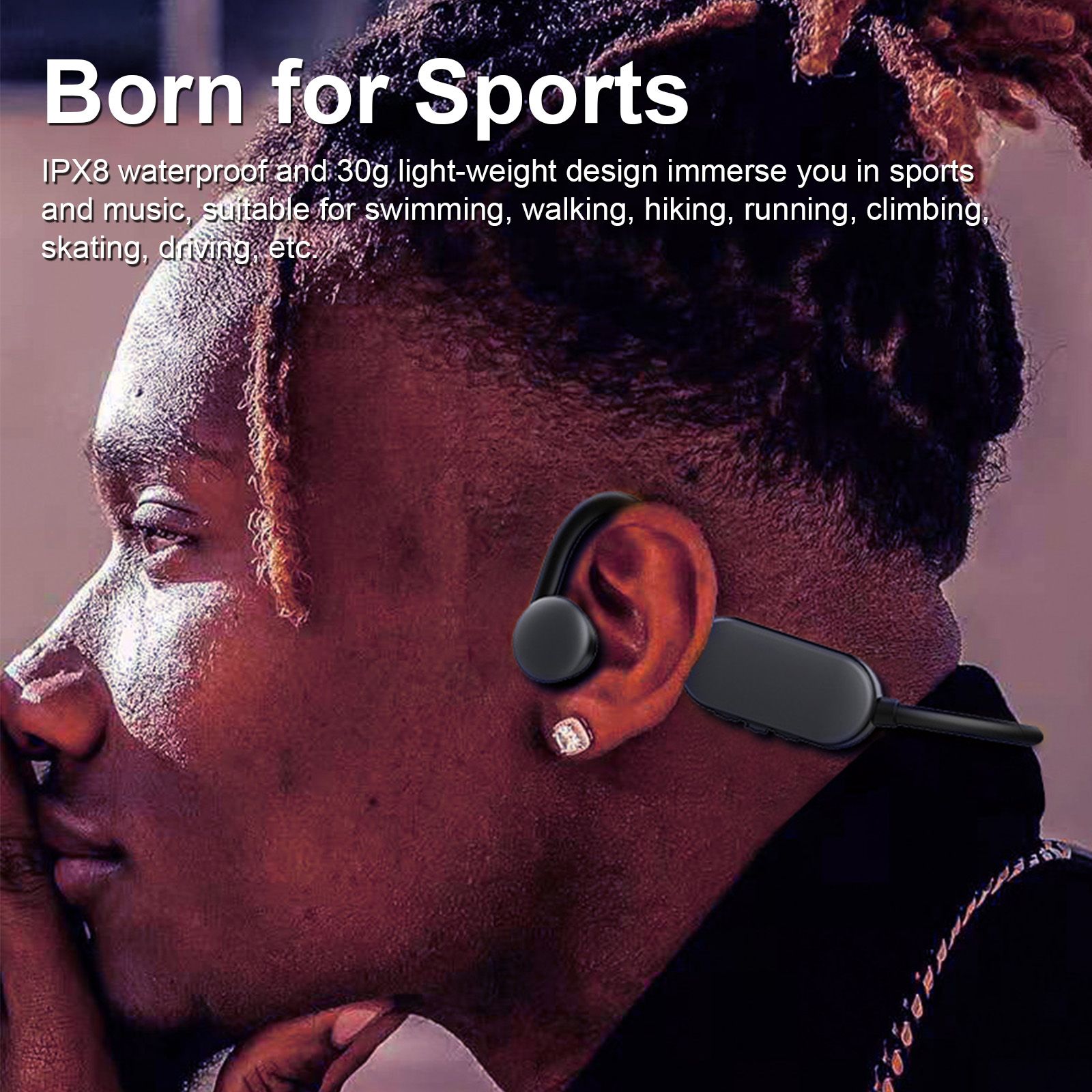 Q50 Bone Conduction Headphones 8GB MP3 Player IPX8 Waterproof Swimming Sports Headset Wireless BT5.0 Earphone Hands-free with Microphone