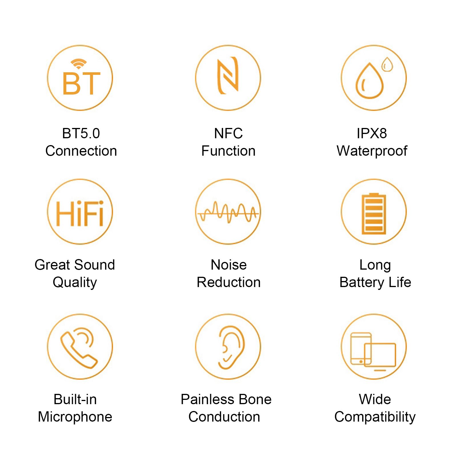 Q50 Bone Conduction Headphones 8GB MP3 Player IPX8 Waterproof Swimming Sports Headset Wireless BT5.0 Earphone Hands-free with Microphone