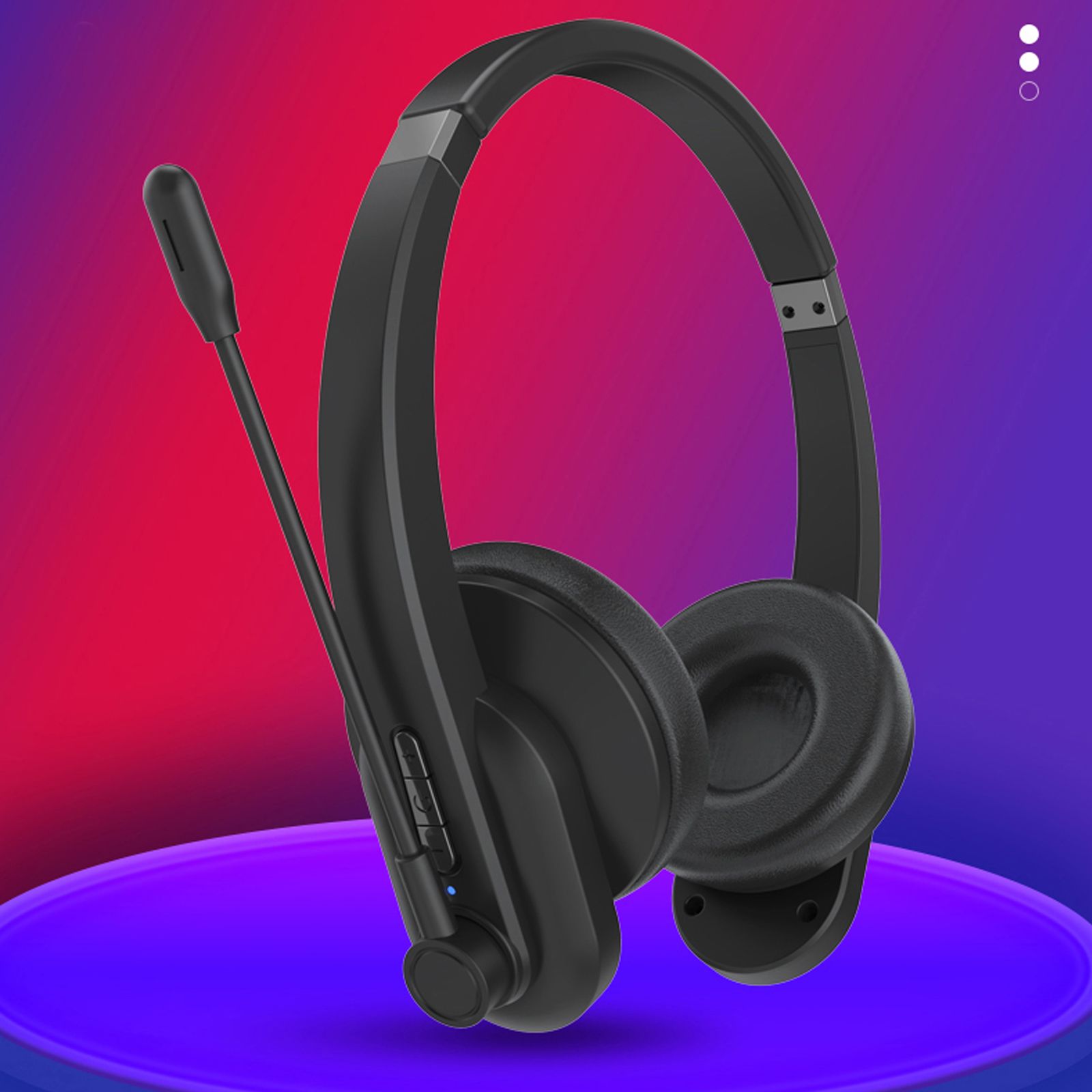 2.4GHz Wireless Headphones Call Center Earphone On Ear Headset with ENC Noise Reduction Microphone Adjustable Headband Volume Control