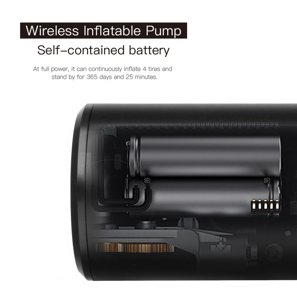 T068 Portable No-Wire Intelligent Inflator Pump Upgraded High Definition Large Screen Flashlight Inflator Pump