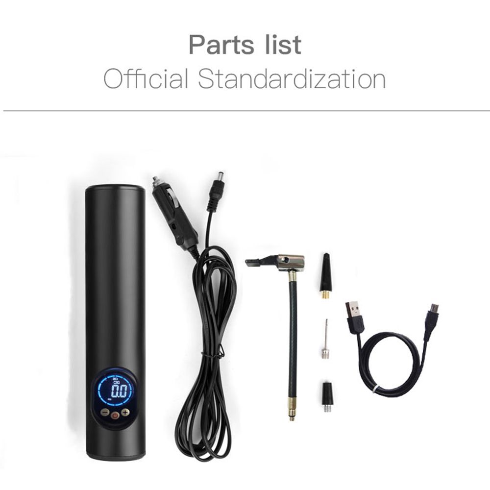 T068 Portable No-Wire Intelligent Inflator Pump Upgraded High Definition Large Screen Flashlight Inflator Pump