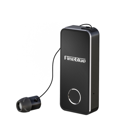 FineBlue F2 Wireless Bluetooth V5.0 Music Headset Vibrating Alert Wear Clip Earphone for Smartphone