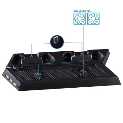 PS4 Cooling Station Vertical Stand with 2 Controller Charging Dock and USB Hub