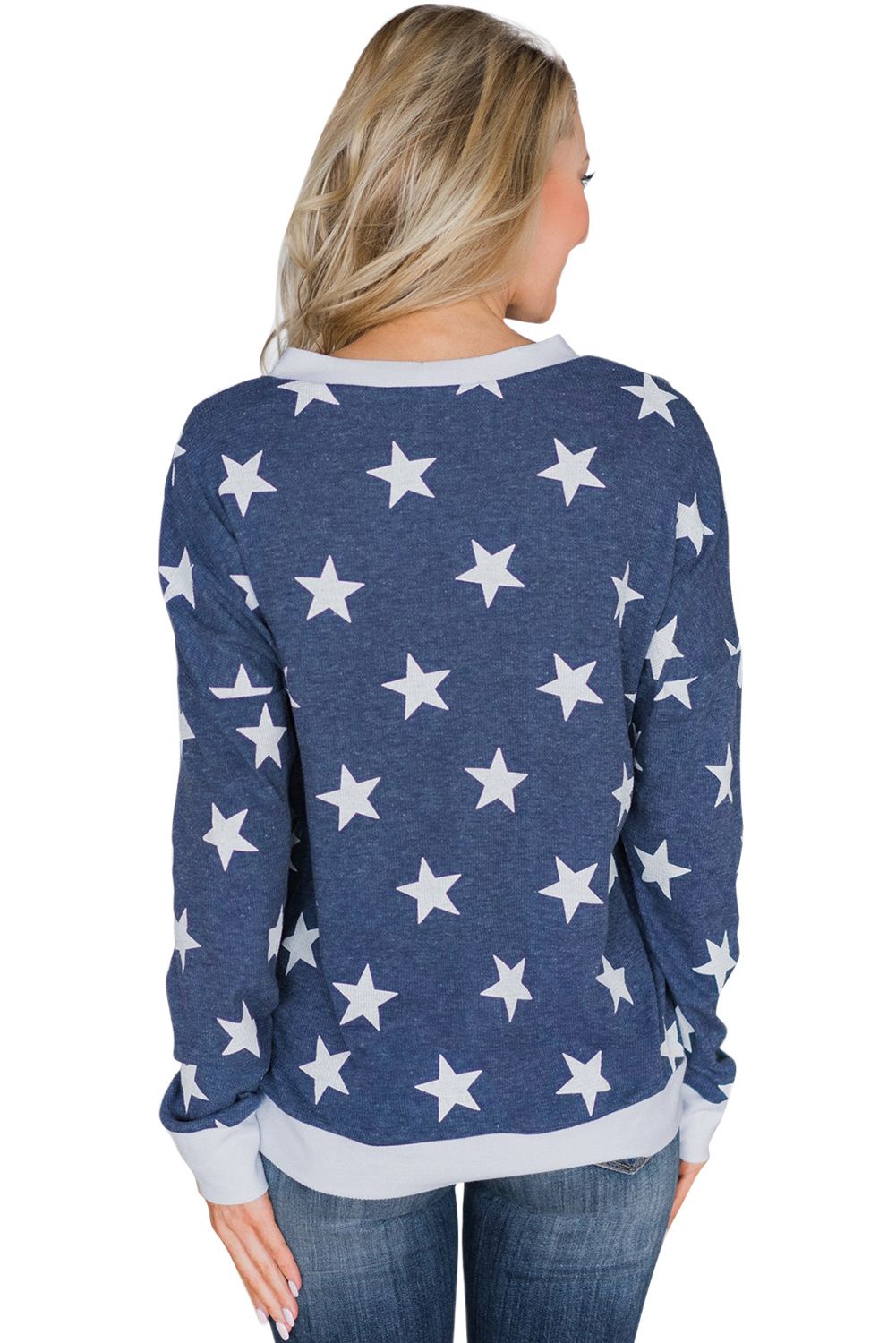 Navy All Over Star Sweatshirt