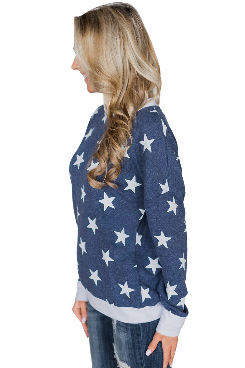 Navy All Over Star Sweatshirt