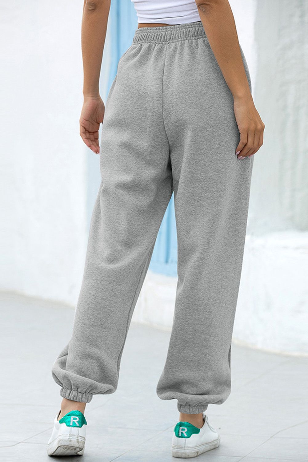 Gray Casual Loose High Waist Jogger Sweatpants