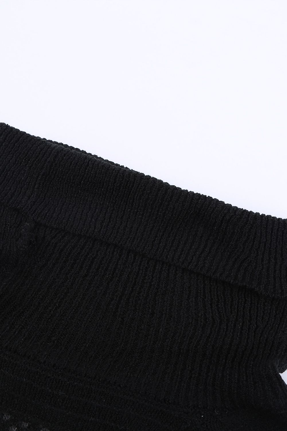 Black Highlight Colorblock Turtleneck Pullover Sweater