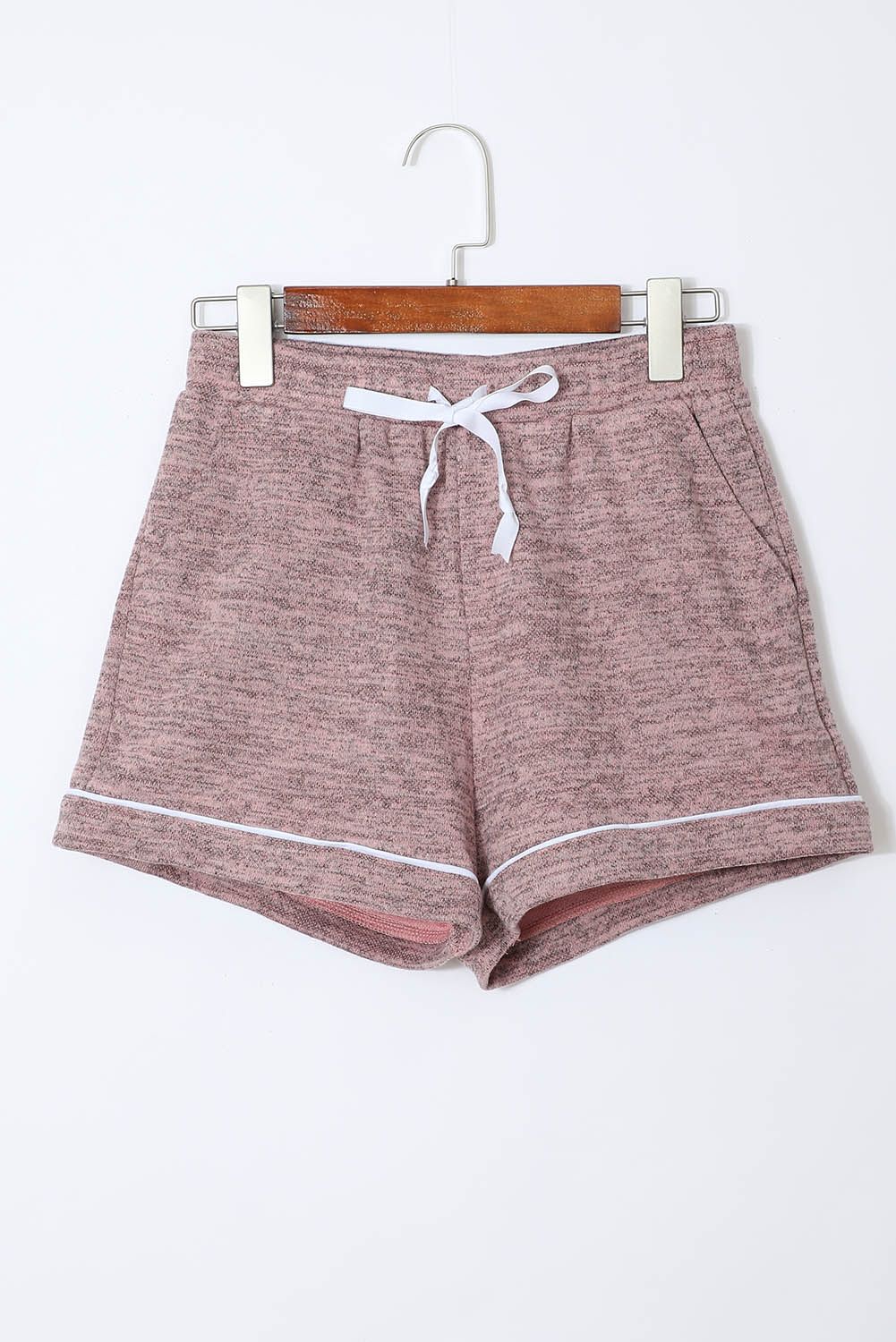 Pink Long Sleeve Drawstring Button Loungewear