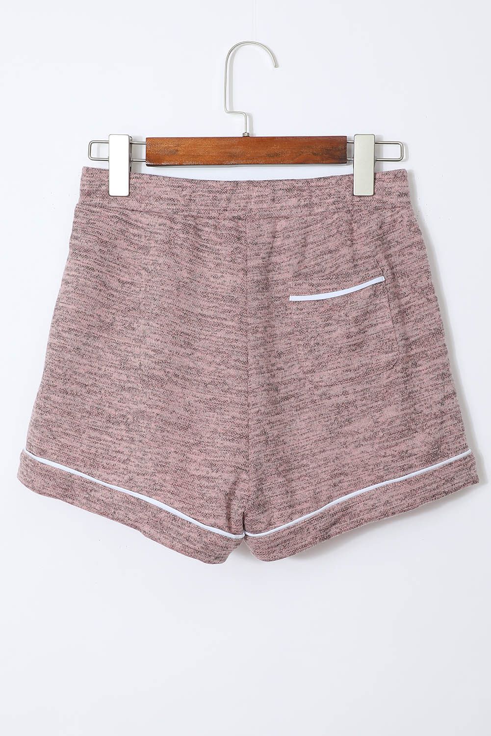 Pink Long Sleeve Drawstring Button Loungewear